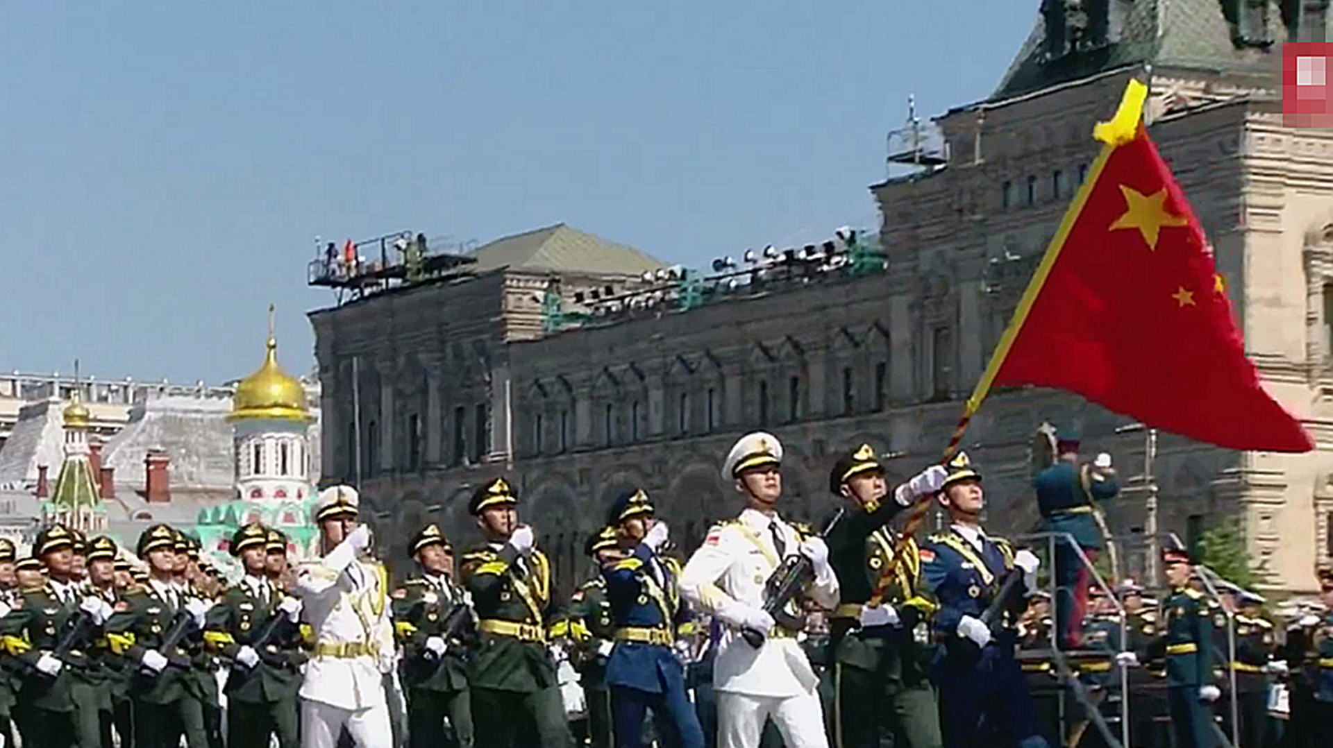 我国仪仗队参加俄罗斯阅兵，展现国威与军威，中国仪仗队参加俄罗斯阅兵，彰显国威军威盛典