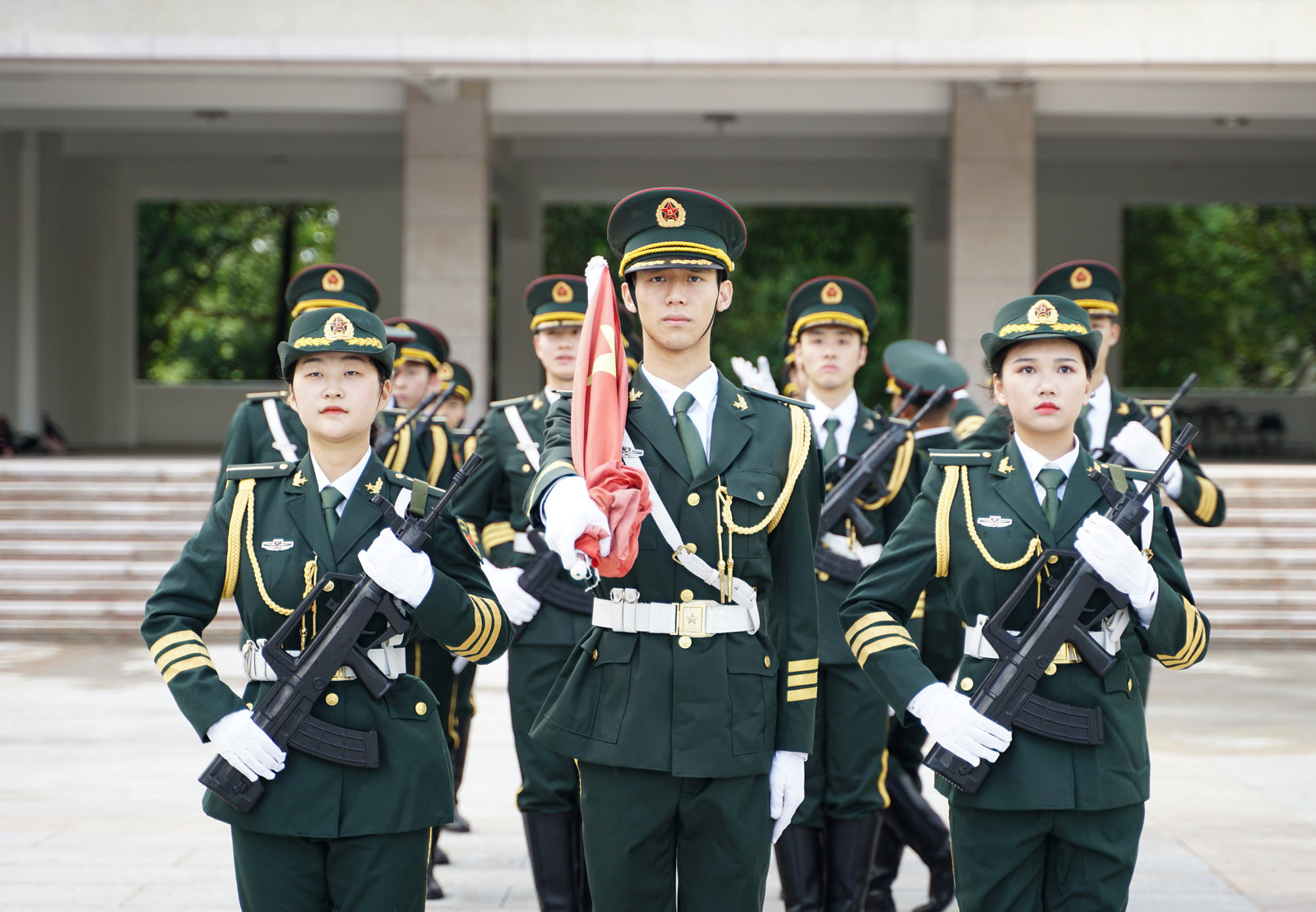 国旗护卫队女队员，荣耀与使命的见证者，国旗护卫队女队员，荣耀与使命的守护者
