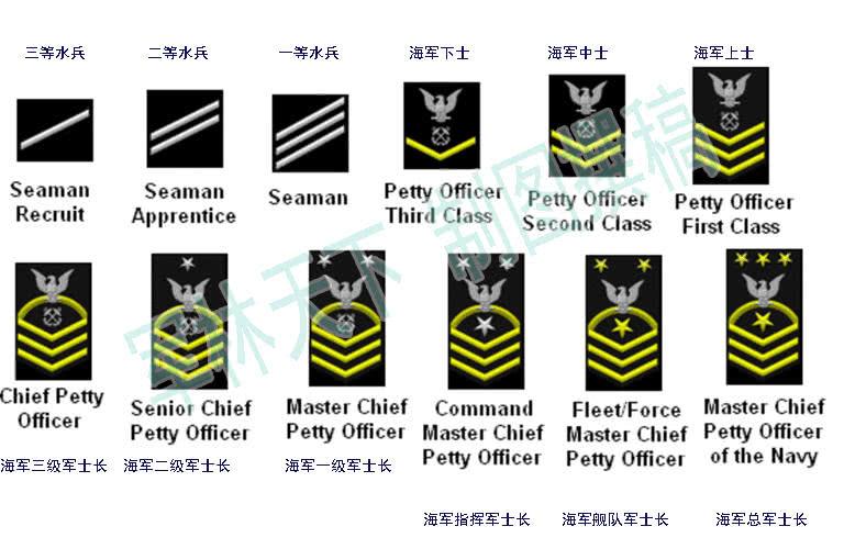 美国海军军衔标志图片详解，美国海军军衔标志图片全面解析